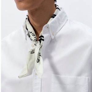 Graffiti Print Black and White Square Bandana